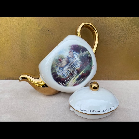 Vintage Teleflora Teapot,Thomas Kinkade Home Is Where The Heart Is II - Picture 5 of 11
